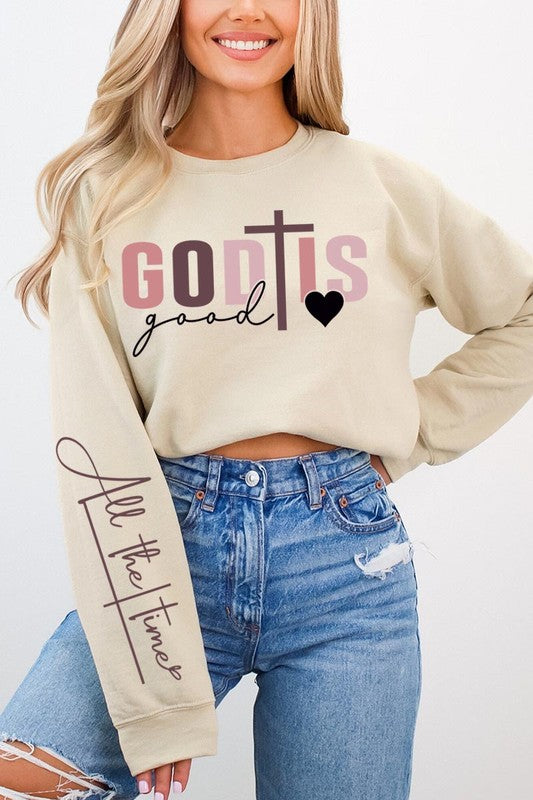 God Is Good ChristianGraphic Fleece Sweatshirts