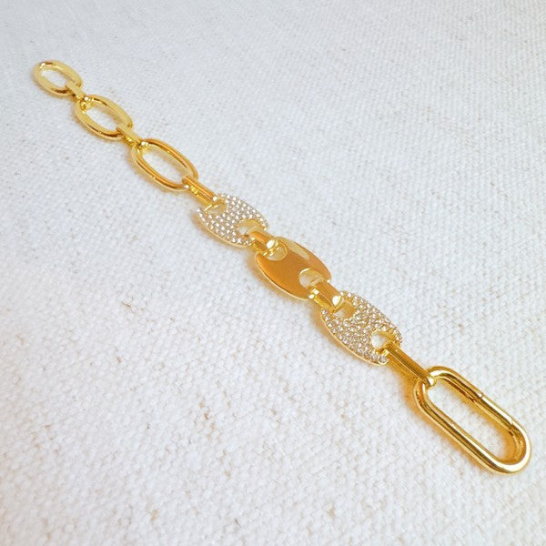 Majestic Paved harsebit Bean shape Bracelet