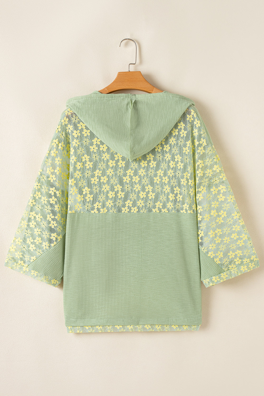 Peace Patch Batwing Sleeve Hooded Blouse