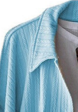Button down textured fabric longs sleeve top