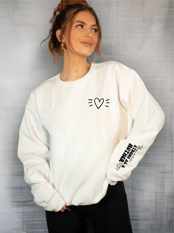 Strong As A Mother" Premium Bella Canvas Crew Sweatshirt
