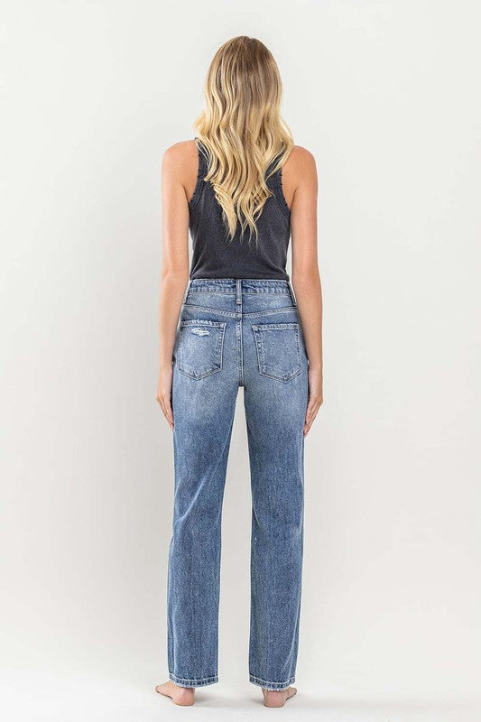 90'S Vintage Slim Straight Jean With Rips