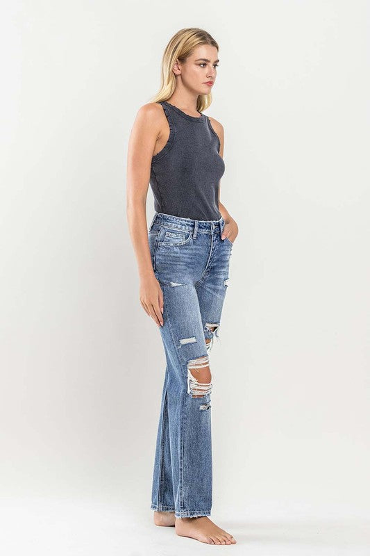 90'S Vintage Slim Straight Jean With Rips