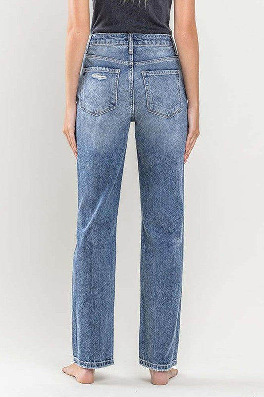 90'S Vintage Slim Straight Jean With Rips