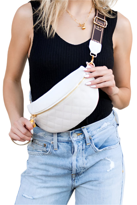 Myra Quilted Leather Crescent Sling Bag