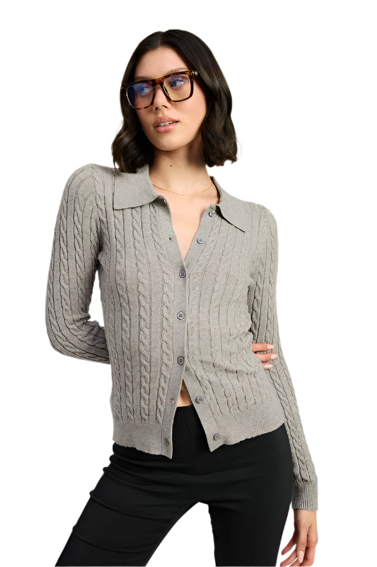 CABLE KNIT CARDIGAN TOP
