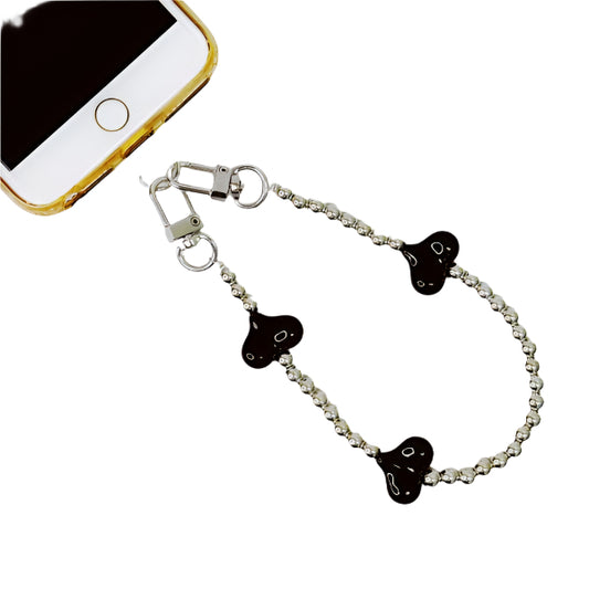 Hearts And Beads Phone Wrist Lanyard phone charm