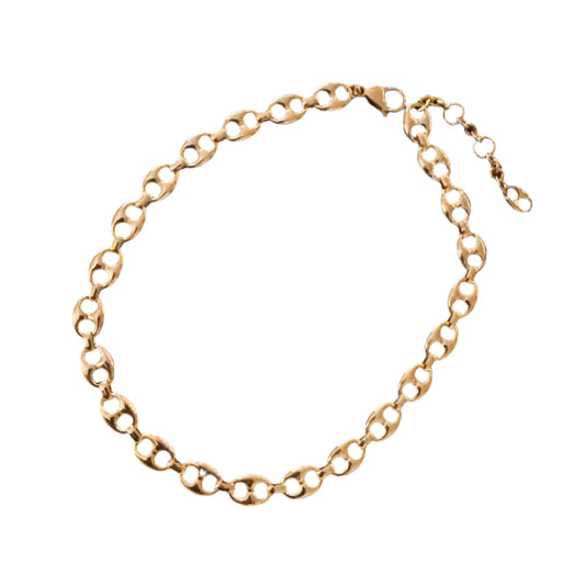 Equine Pave, Bean, horsebit Links Chain Necklace