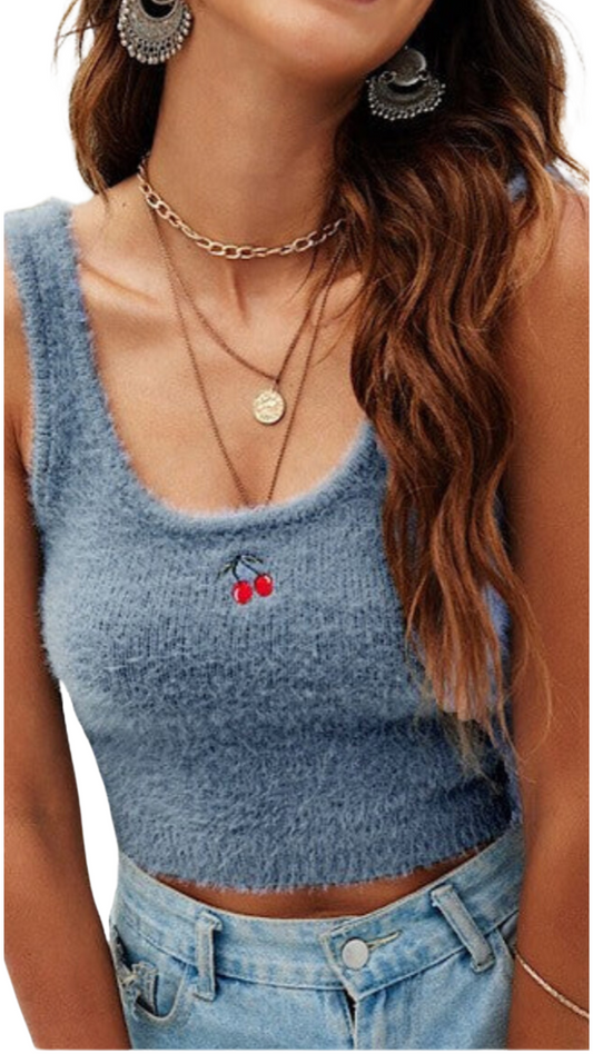 Fuzzy cropped cherry tank