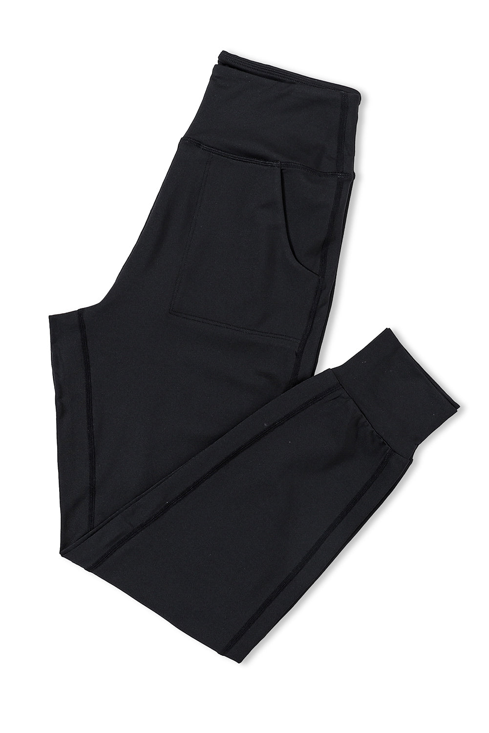 Black Exposed Seam High Waist Pocketed Joggers, Women's Butter Joggers Soft Comfy Athleisure Jogger Pants With Pockets Activewear Yoga Pants Standard & Plus Size: S-3X