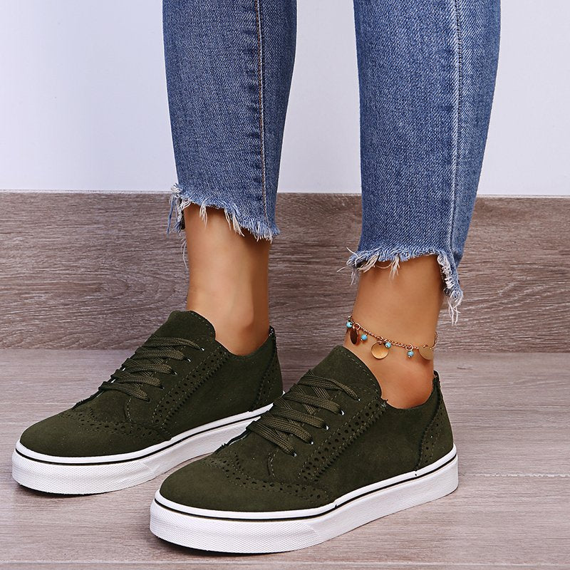 Suede Oxford Sneakers Lace-Up