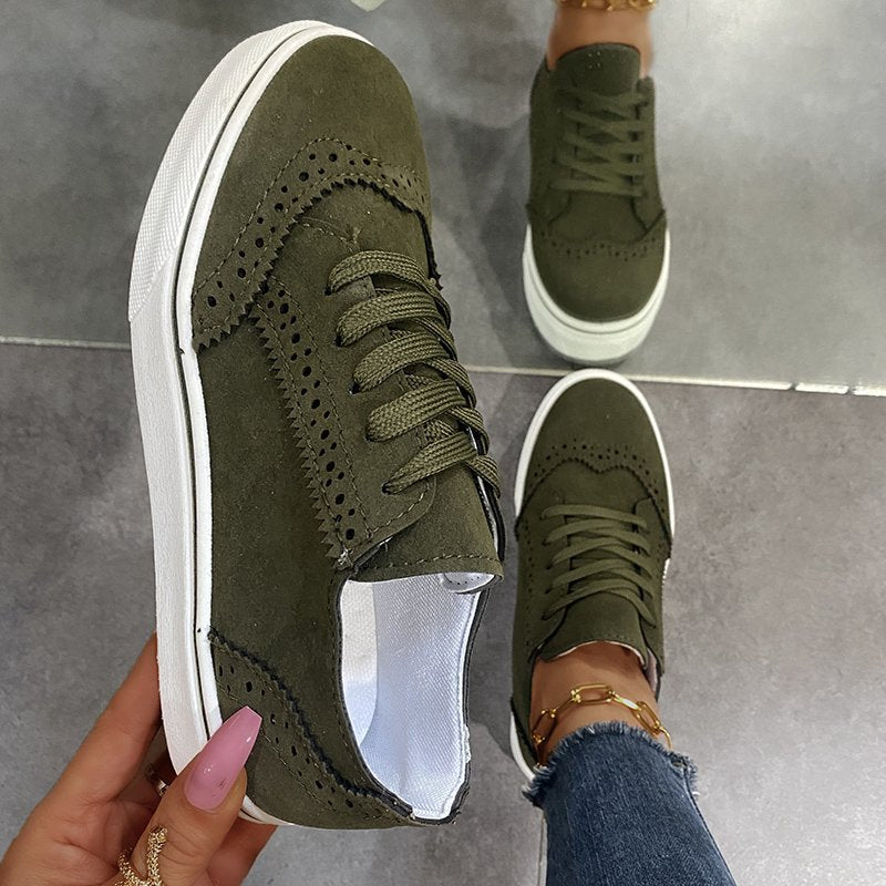 Suede Oxford Sneakers Lace-Up