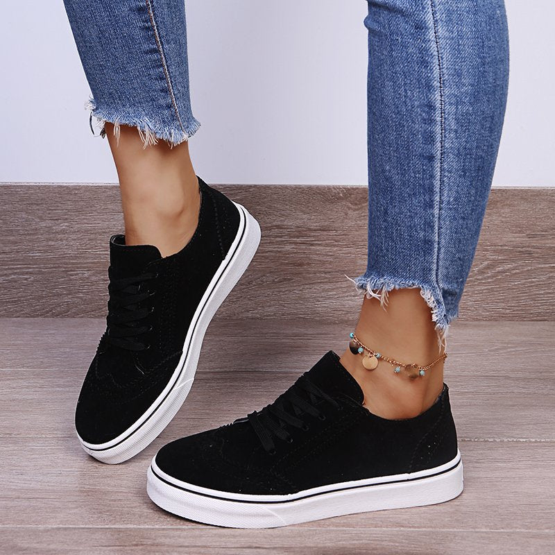 Suede Oxford Sneakers Lace-Up