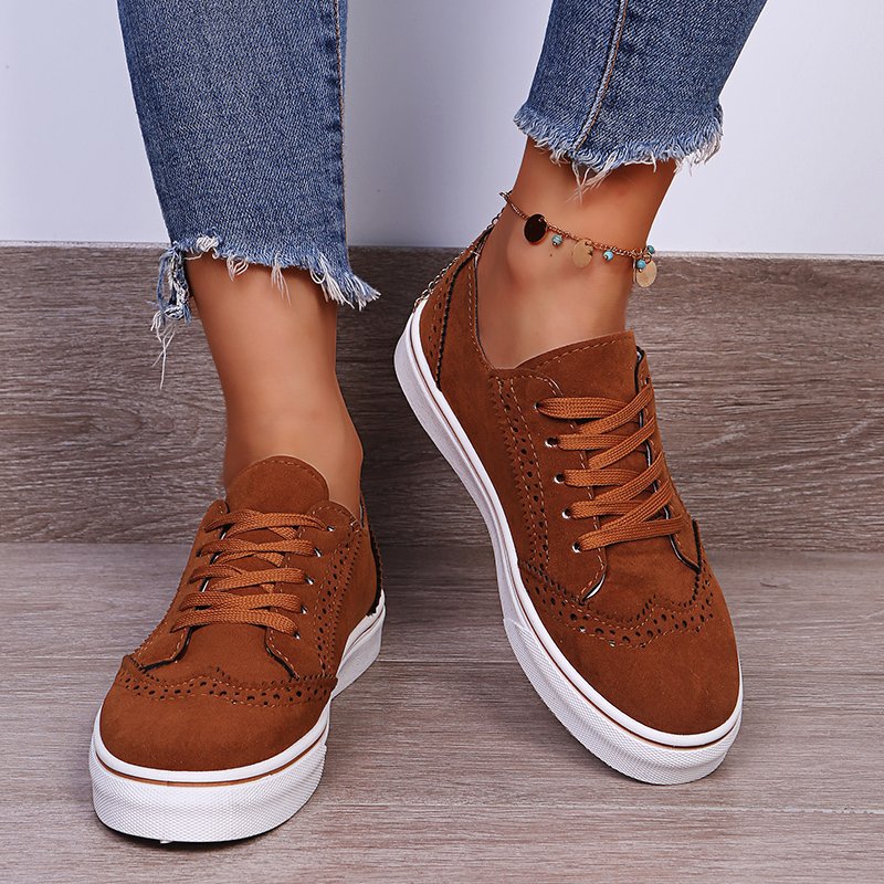 Suede Oxford Sneakers Lace-Up
