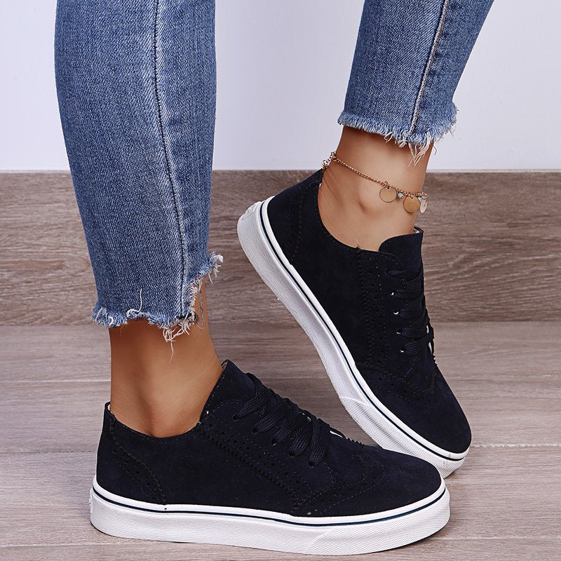 Suede Oxford Sneakers Lace-Up