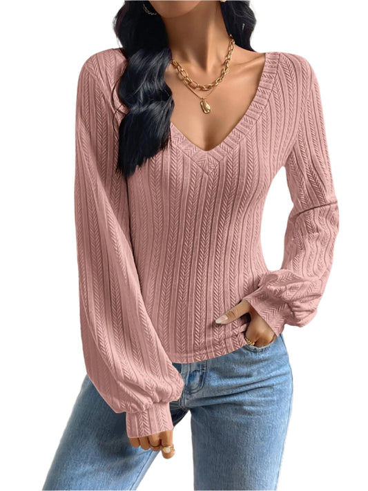 Honey V-Neck Long Sleeve T-Shirt