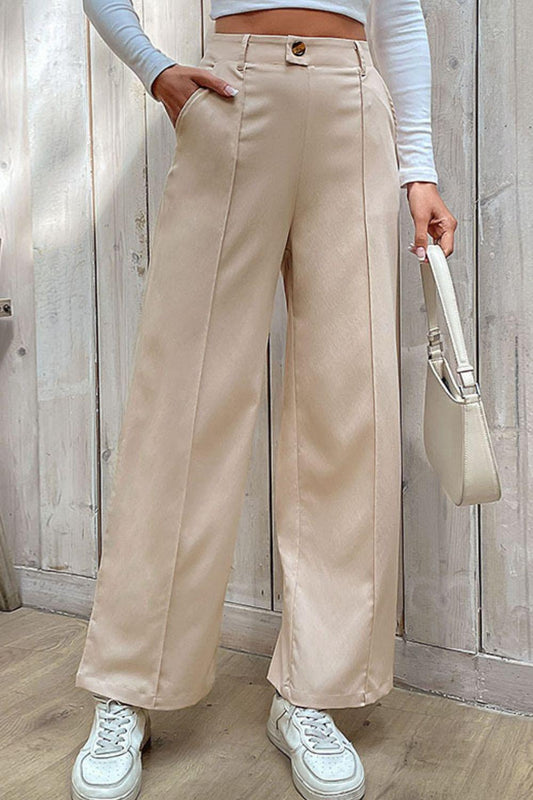Center Seam Wide Leg Pants - La Pink
