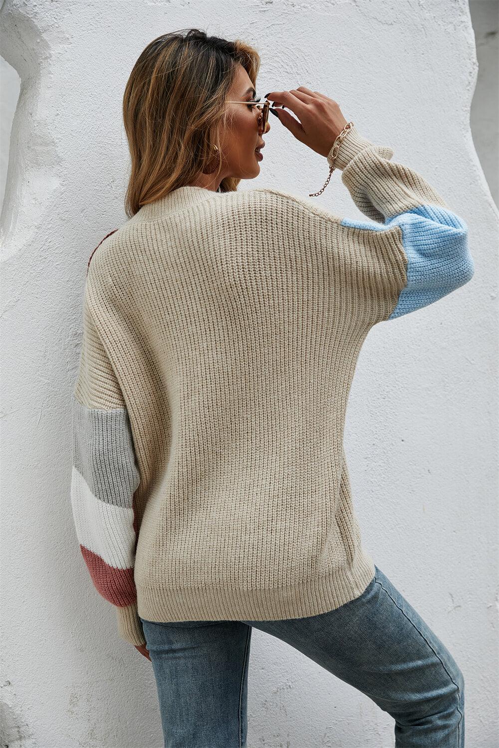 Contrast Button Front V-Neck Cardigan - La Pink