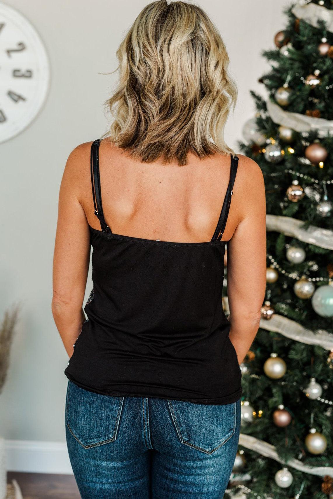 Sequin Cami Top - La Pink